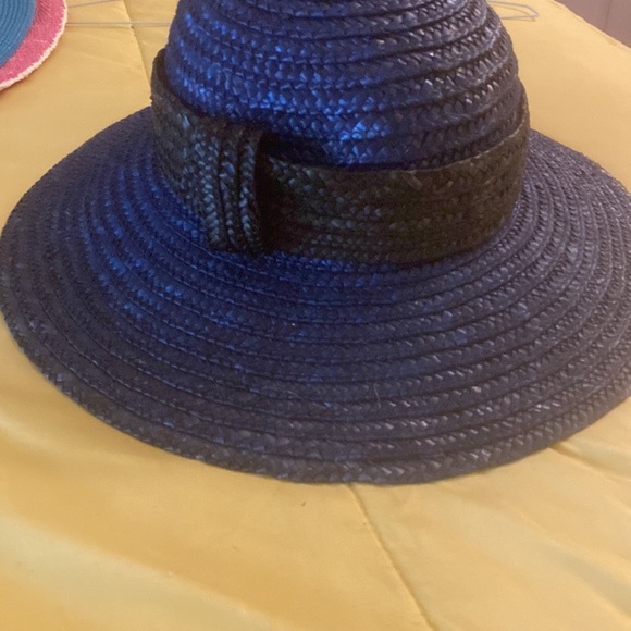 Navy blue and black straw hat very stylish main image 6